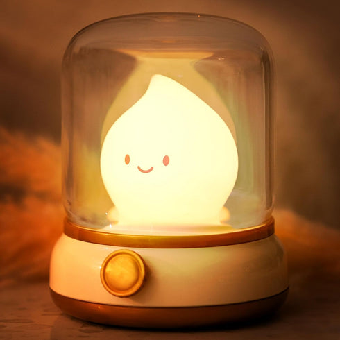 WANIDEA Flameless Candles Lamp, Led Candles,Cute Kerosene Lamp,Silicone Flame Amber Light,Adjustable Dimmable