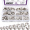 Swpeet 120Pcs 304 Stainless Steel Single Ear Hose Clamps, 8 Sizes Crimp Hose Clamp Assortment Kit for Automotive