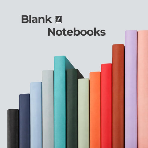 RETTACY Blank Journal Notebook 2-Pack, A5 Sketch Book with 192 Pages, Leather Hardcover, 5.7'' × 8.3'' (Black & Green)