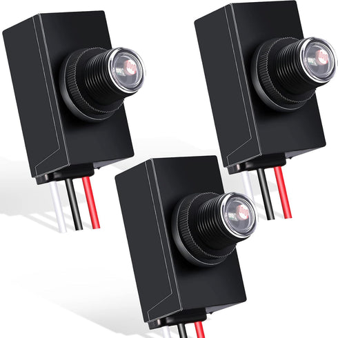 3 Pieces Dusk to Dawn Sensor for Outdoor Lighting, 100-277v Photocell Photo Eye Sensor for Most Outdoor Lamp Fixtures