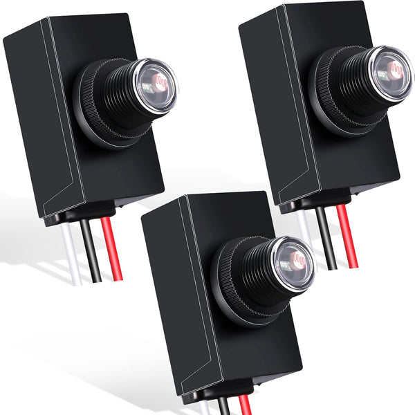 3 Pieces Dusk to Dawn Sensor for Outdoor Lighting, 100-277v Photocell Photo Eye Sensor for Most Outdoor Lamp Fixtures