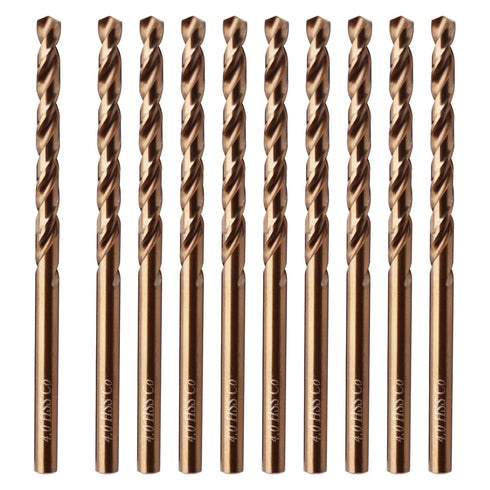 10Pcs 5/32" Cobalt Drill Bits, M35 HSS Metal Jobber Length Twist Drill Bit Set for Hard Metal, Stainless Steel, 4mm