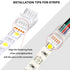 RGB LED Light Strip Connectors, 20 Waterproof Solderless LED Adapter Connectors for 5V 12V 24V (5 Pin, 12 mm)