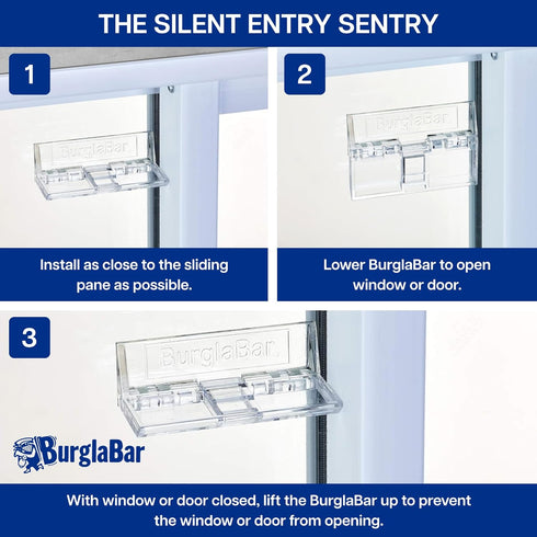 2 Pack Burglabar Additional Security for Sliding Patio Doors,Sliding Glass Windows. and can be Used Child Safety.