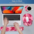 Keyboard Wrist Rest and Mouse Pad Wrist Support Set with Coasters, Non-Slip PU Base Ergonomic Gaming Mousepad (Pink
