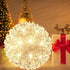 5.5" 50 Christmas Lighted Ball Outdoor Hanging Sphere Lights Orb LED Warm White Starlight Sphere for Tree, Porch