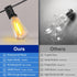 60FT Bulb 15 Stright Solar String Lights Outdoor Weatherproof with Remote, Solar Powered LED Edison Sockets Outdoor
