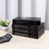 HUA JIE A4 Storage File Boxes, Plastic Archives Cases with Lid, Document Storage Filing Box for Office, Black (Pack of