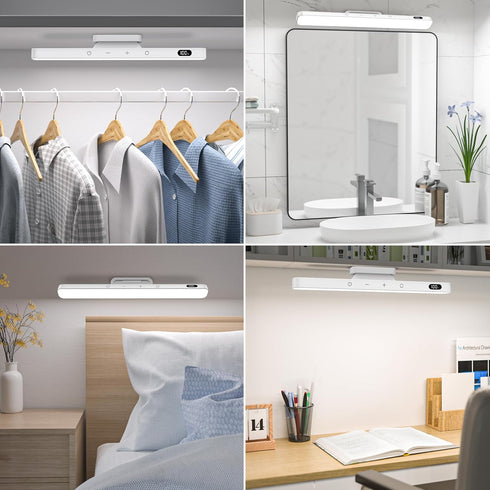 3W 3 120 Closet, Ferswe Rechargeable Light Bar, Touch Adjustable Colors, LED Mirror Lights, Magnetic for Cabinets