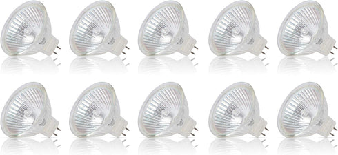 Simba Lighting Halogen MR16 20W 12V Light Bulbs (10 Pack) for Landscape, Track Lights, Fiber Optics, Desk Lamps, BAB C
