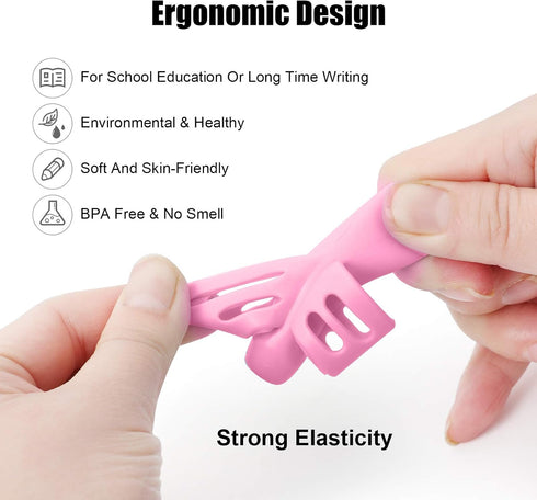 BUSHIBU Pencil Grips for Kids Handwriting, 4 Pcs Toddler Grippers, Pen Trainer for Beginners