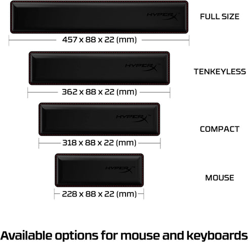 HyperX Anti-Slip Cooling Gel Memory Foam Wrist Rest in Classic Black