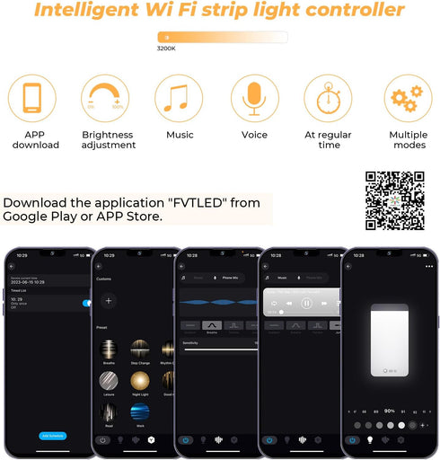 5050 3528 12V-24V, Dimmable, Sumaote Single Color LED Strip Lights WiFi Controller, Compatible with Android iOS Works