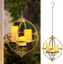 SUNNYPARK Battery Operated Outdoor Candle Chandelier - Gold and Black Metal Globe Hanging