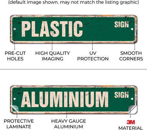 Vintage Plastic Street Sign, Plumber Apprentice Septic Tank Toilet, Indoor/Outdoor, 18" Wide