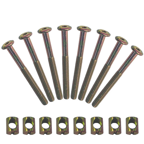 STFRBTH M8 x 90mm Hex Socket Barrel Bolt Set, Zinc Plated Furniture Connector