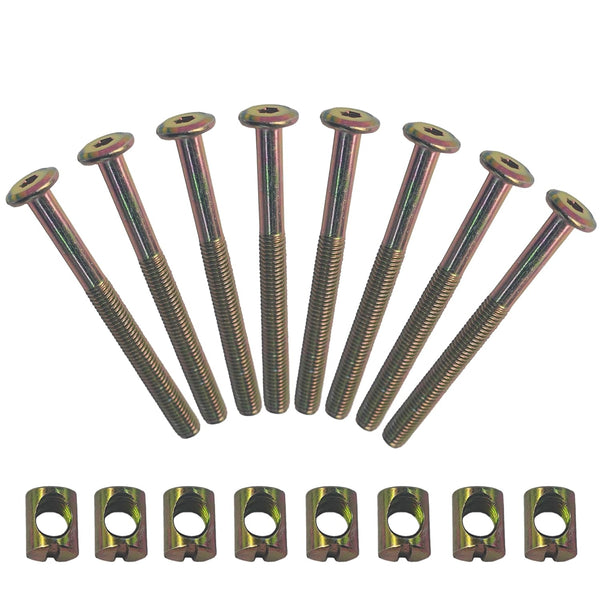 STFRBTH M8 x 90mm Hex Socket Barrel Bolt Set, Zinc Plated Furniture Connector