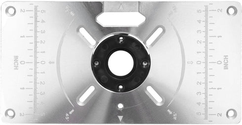 YIWENG Trimming 4 Router Table Insert Plate,Router Table Insert Plate Aluminum Machine Engraving Flip Board with Rings