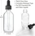 AOZITA Set of 4 Clear Eye Dropper Bottles 1 oz with Stainless Steel Funnels & Labels