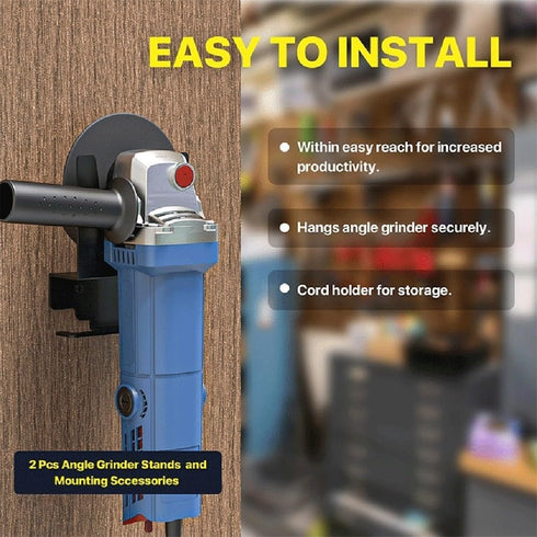 HanOaki 2Pcs Sturdy Angle Grinder Wall Mount Bracket Storage Holder For Workbench Garage