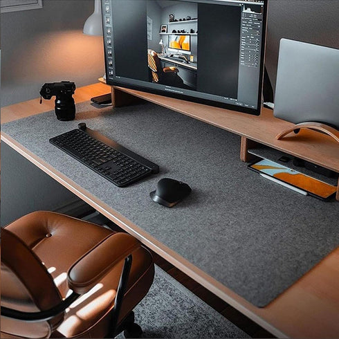 Desk(36x12Inches) Felt Desk Mat | Computer Mat for | Large Felt Mouse Pad and Keyboard Mat | Desk Protector for Office