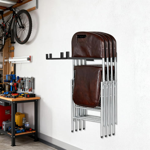 Neiteli 4 Pack Folding Chair Storage Rack,Folding Chair Rack,garage organizer wall mount,tool hangers for garage wall