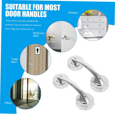 2pcs Silver Portable Grab Bars for Bathroom Easy Installation Weight Capacity for Seniors and Disabled Safe Support