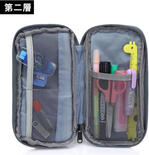 VASCHY Pencil Case, Medium Size Pen/Pencil Holder Pouch Bag with Double Zippers for School/Medical Gear (Gray)
