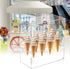 KVMORZE 8 Holes Ice Cream Cone Holder Stand, Acrylic Cabinet With Handle, Transparent Waffle Hand Roll Sushi Display