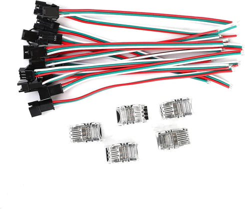 SUPERNIGHT 3 Pin Connector for WS2811 WS2812 WS2812B SK6812 LED Strip Lights, 7 Pairs JST SM Male Female Plug Cables