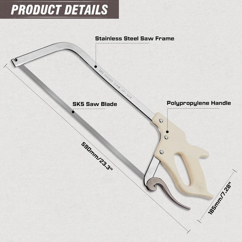17.5-inch SK5 KATA Meat Bone Saw for Butchering: Hand Saw Butcher Saw for Meat Bone Cutting - Meat Saw for Butchering