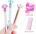 NUOBESTY 6pcs Diamond Pen with Big Crystal, Retractable Bling Metal Ballpoint Pens, Black Ink for Office