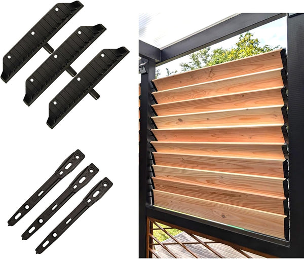 Explranltec Louver Bracket Kit, Deck Sunblind System, Shutters Hardware System for Windows Garden,