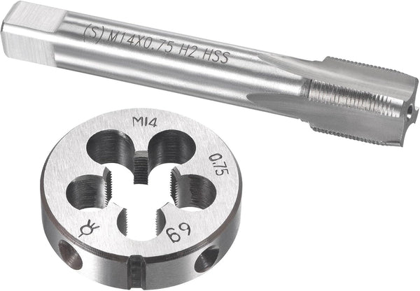 uxcell M14 x 0.75mm Metric Tap and Die Set, Machine Thread Screw Tap & Die Kit for Nut Screw Bolt Repair