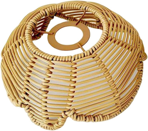 PINSOMM-US Woven Pendant Light Shade, Rattan Lamp Shade Creative Light Cover Chandelier Shade