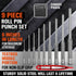 9-Piece Set Roll Pin Punch - Fast Pin Removal - Durable Steel & Construction - For Automotive, Firearm Maintenance