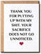 VLPGifts Thank You For Putting Up With My Shit Card - Witty Bday