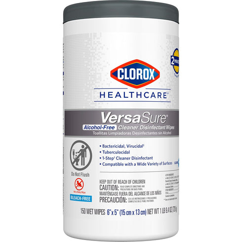 6" 5", 150 Count (Package CLOROX Healthcare VersaSure Cleaner Disinfectant Wipes, x Canister May Vary)