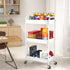 PNVXNUS 3-Tier Rolling Metal Storage Cart with Wheels, Multi-Functional Organizer for Office, Kitchen, Bathroom, Books
