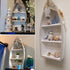 Sailboat Wooden Shelf Small Nautical Sail Boat Decor Coastal Beach Themed Ornaments for Home Bathroom Room Bedroom (C)