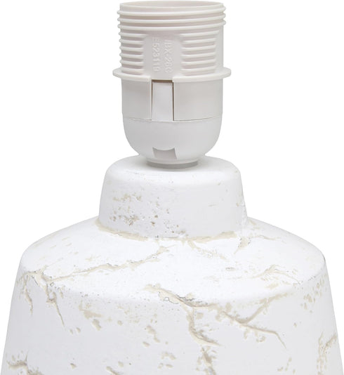 LT1171-OFF 13.78" Simple Designs Chic Glow Marble Inspired Concrete Table Lamp with Fabric Shade, for Bedroom, Office