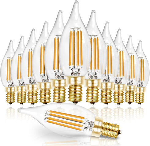 Hizashi LED Candelabra Bulbs 60 watt Equivalent 2700K Soft Warm White, Dimmable