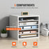 VEVOR Office Mailbox Literature Organizers, 5 Compartments with Adjustable Shelves, Wood Sorter 13.9x12x13 inches, White