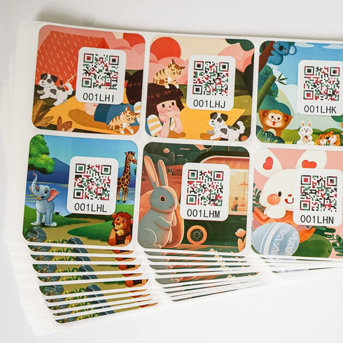 Cute Animal QR Code Labels: Smart Moving Label Pack for Storage & Organization, Track Inventory Stickers