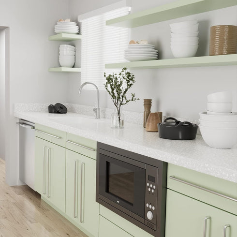 YENHOME Sage Green Peel and Stick Wallpaper, 17.7x200, Removable Self-Adhesive Contact Paper for Cabinets