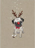 Tree-Free Greetings Holiday Greeting Cards, Pug Happy Christmas, Vintage Brown Recycled Paper, 10-Pack
