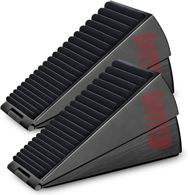Strongest Adjustable Spring Loaded Large Door Stopper - Heavy Duty Tall Wedge for Bottom of Door