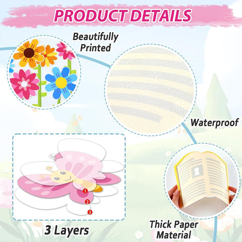 gisgfim Spring Reading Bulletin Board Decorations Set, Spring Into Reading Butterflies Flowers Cutouts
