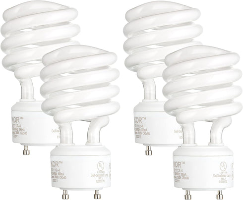 KOR (Pack of 4) 23 Watt Mini Spiral - GU24 Base -