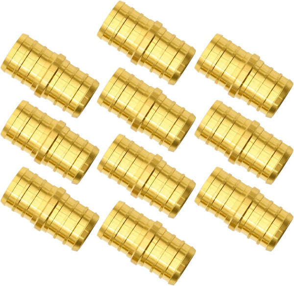 10 Pack PEX Fittings, 3/4" Straight Coupling Brass Fittings for PEX Tubing Pipe (3/4" Coupling)